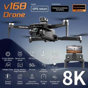 3D Printers & Quadcopters |   2024 New V168 Drone 8K 5G Gps Professional Hd Aerial Photography Dual-Camera Omnidirectional Obstacle Avoidance Drone Original Toy Gift 3D Printers & Quadcopters 3D Printers & Quadcopters