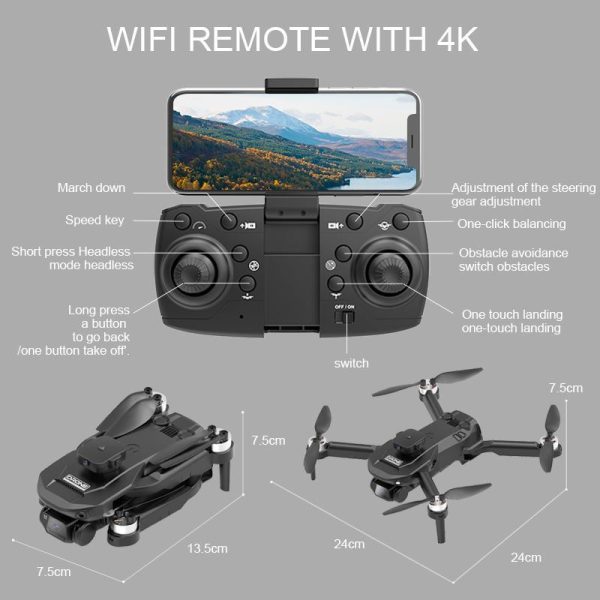 3D Printers & Quadcopters |   Brushless Drone, Front 4K Hd Camera, One-Touch Take-Off And Landing, 360° Flip, Four-Sided Obstacle Avoidance, With Three Batteries 3D Printers & Quadcopters 3D Printers & Quadcopters