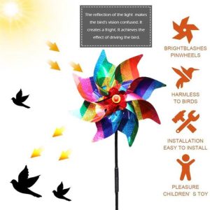 Animals & Insects |   6 Pcs Bird Repellent Windmills Colorful Wind Turbines Reflective Windmill Orchard Yard Bird Deterrent Yard Balcony Decoration Animals & Insects Animals & Insects