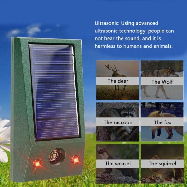 Animals & Insects |   Ultrasonic Animal Repeller Solar Powered Rodent Repellent With Flashing Led Light Repel Rat Skunk Animals & Insects Animals & Insects