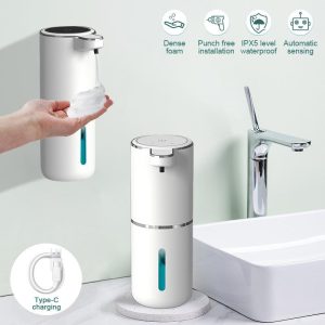 Bathroom Products |   380Ml Automatic Soap Dispenser Foam Usb Charging Touchless Smart Display Infrared Sensor Liquid Soap Dispensers Hand Washer Bathroom Products Bathroom Products