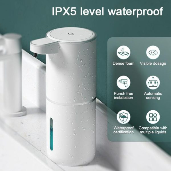 Bathroom Products |   380Ml Automatic Soap Dispenser Foam Usb Charging Touchless Smart Display Infrared Sensor Liquid Soap Dispensers Hand Washer Bathroom Products Bathroom Products