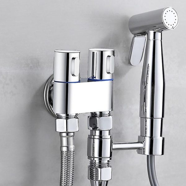 Bathroom Products |   4Pcs Wall Mounted Toilet Bidet Sprayer Set With Hose Handheld Stainless Steel Cleaning Faucet Bidet Wash Shower Set Bathroom Products Bathroom Products