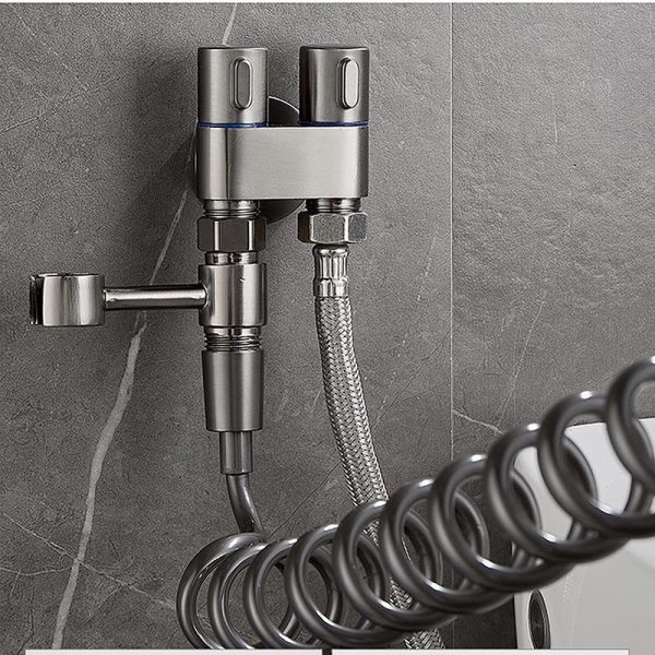 Bathroom Products |   4Pcs Wall Mounted Toilet Bidet Sprayer Set With Hose Handheld Stainless Steel Cleaning Faucet Bidet Wash Shower Set Bathroom Products Bathroom Products