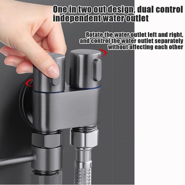 Bathroom Products |   4Pcs Wall Mounted Toilet Bidet Sprayer Set With Hose Handheld Stainless Steel Cleaning Faucet Bidet Wash Shower Set Bathroom Products Bathroom Products