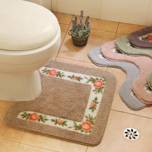 Bathroom Products |   50X50cm  Rural U-Shaped Toilet Seat Cushion Cover, Toilet Water Absorbing Floor Mat, Door Mat, Waterproof And Anti Slip Foot Mat, Bathroom Carpet Bathroom Products Bathroom Products