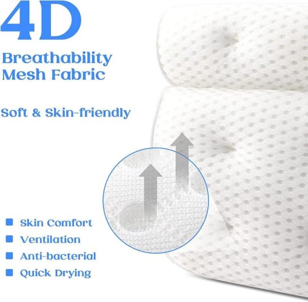 Bathroom Products |   Bath Pillow For Bathtub Support Neck,Head And Back With Non-Slip Suction Cups Air Mesh Bathtub Pillow Bathroom Products Bathroom Products