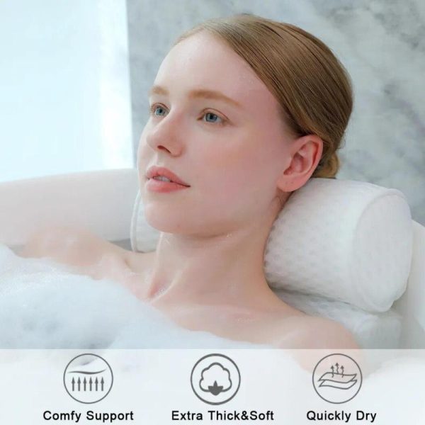 Bathroom Products |   Bath Pillow For Bathtub Support Neck,Head And Back With Non-Slip Suction Cups Air Mesh Bathtub Pillow Bathroom Products Bathroom Products