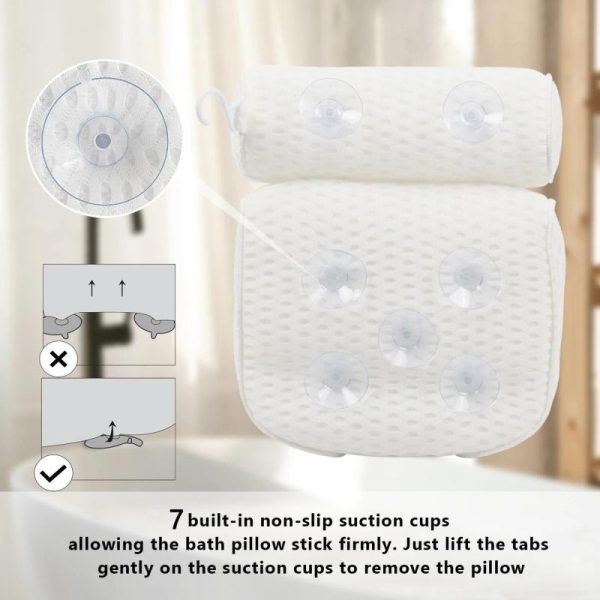 Bathroom Products |   Bath Pillow For Bathtub Support Neck,Head And Back With Non-Slip Suction Cups Air Mesh Bathtub Pillow Bathroom Products Bathroom Products