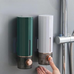 Bathroom Products |   Bathroom Liquid Containers Manual Press Shampoo Dispenser Wall Mounted Soap Dispenser Organizer Bottle Easy To Install Bathroom Products Bathroom Products