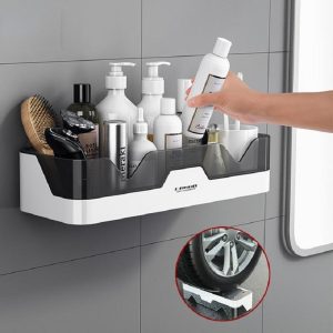 Bathroom Products |   Bathroom Shelf Shampoo Holder Shower Shelves Wall Mount Kitchen Storage Basket Cosmetic Rack Home Organizer Bath Accessories Bathroom Products Bathroom Products