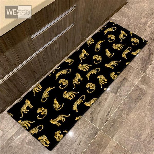 Bathroom Products |   Black Gold Marble Kitchen Mat For Floor Anti-Slip Absorbent Washable Bathroom Mat Runner Rug Bedroom Carpet Living Room Floor Mat Bathroom Products Bathroom Products