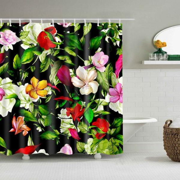 Bathroom Products |   Chinese Style Flower Branch Landscape Shower Curtain 3D Printing Sunflower Bathroom Accessories Sets Waterproof Polyester Screen Bathroom Products Bathroom Products