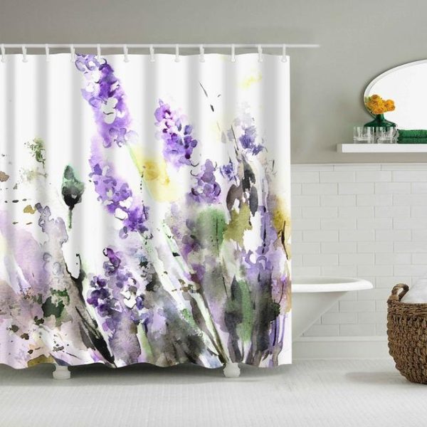 Bathroom Products |   Chinese Style Flower Branch Landscape Shower Curtain 3D Printing Sunflower Bathroom Accessories Sets Waterproof Polyester Screen Bathroom Products Bathroom Products