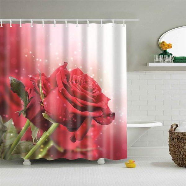 Bathroom Products |   Chinese Style Flower Branch Landscape Shower Curtain 3D Printing Sunflower Bathroom Accessories Sets Waterproof Polyester Screen Bathroom Products Bathroom Products