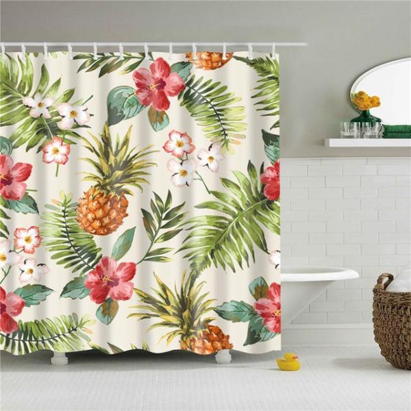 Bathroom Products |   Chinese Style Flower Branch Landscape Shower Curtain 3D Printing Sunflower Bathroom Accessories Sets Waterproof Polyester Screen Bathroom Products Bathroom Products