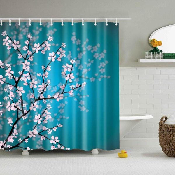 Bathroom Products |   Chinese Style Flower Branch Landscape Shower Curtain 3D Printing Sunflower Bathroom Accessories Sets Waterproof Polyester Screen Bathroom Products Bathroom Products