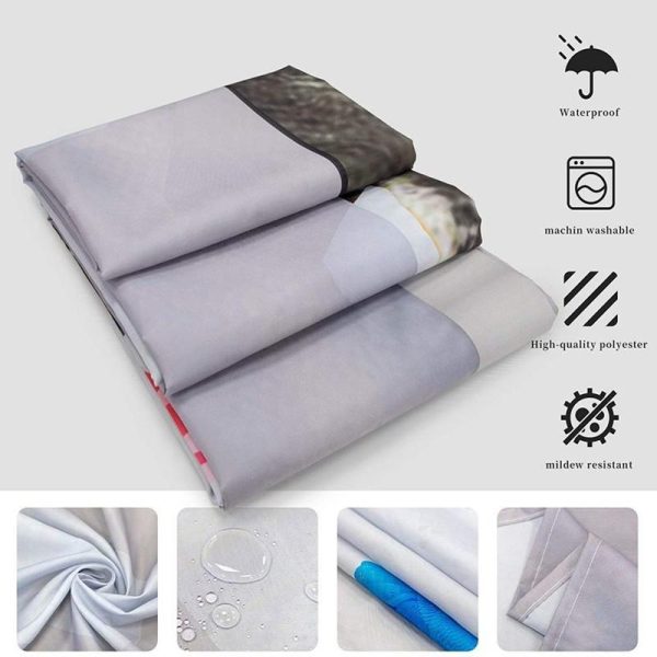 Bathroom Products |   Home Decor Waterproof Shower Curtain Set With 12 Hooks Toilet Covers Bath Mats For Bathroom Non Slip Rug Carpet Polyester Fabric Washable Bathroom Products Bathroom Products