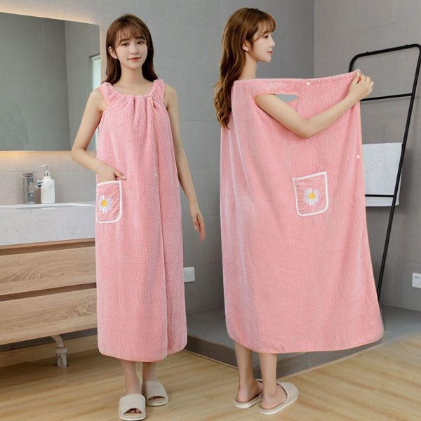 Bathroom Products |   Lengthened Bath Towel Can Be Worn To Wrap Adult Bathrobes And Household Clothes Are Soft Without Shedding Hair Bathroom Products Bathroom Products