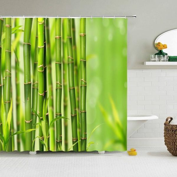 Bathroom Products |   Modern 3D Printing Forest Shower Curtain Green Plant Tree Landscape Bath Curtain With Hooks For Bathroom Waterproof Scenery Bathroom Products Bathroom Products