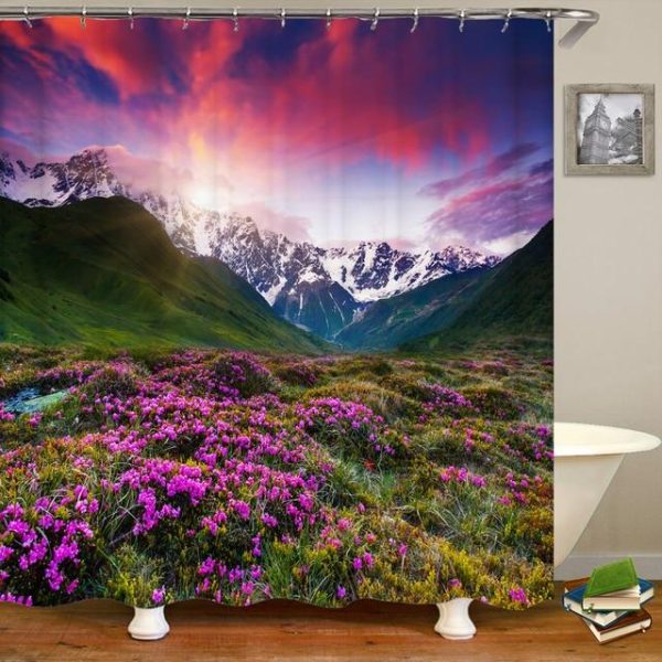 Bathroom Products |   Modern 3D Printing Forest Shower Curtain Green Plant Tree Landscape Bath Curtain With Hooks For Bathroom Waterproof Scenery Bathroom Products Bathroom Products