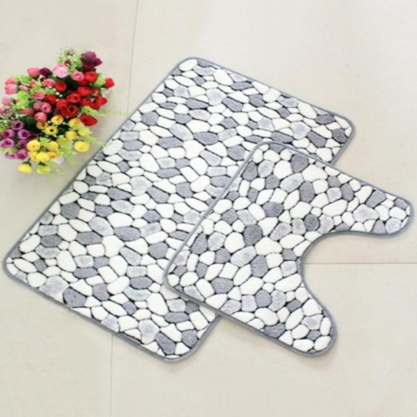 Bathroom Products |   Soft Non Slip 2Pcs Coral Velvet Bathroom Shower Mat Toilet Floor Rug Carpet Pad Bathroom Products Bathroom Products