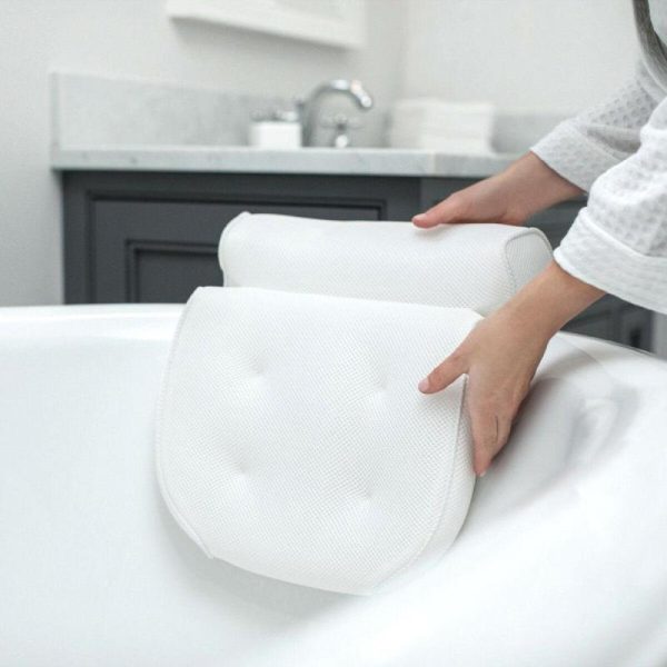 Bathroom Products |   Spa 3D Mesh Bath Tub Pillow Neck Relax Home Massage Cushion W/6 Suction Cups Bathroom Products Bathroom Products