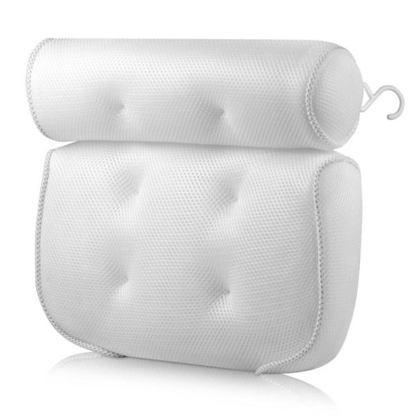 Bathroom Products |   Spa 3D Mesh Bath Tub Pillow Neck Relax Home Massage Cushion W/6 Suction Cups Bathroom Products Bathroom Products