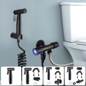 Bathroom Products |   Stainless Steel Portable Bidet Sprayer Cold Bathroom Bidet Faucet Valve Jet Set Ass Shower Enema Black Bathroom Products Bathroom Products