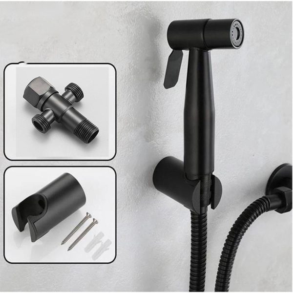 Bathroom Products |   Stainless Steel Portable Bidet Sprayer Cold Bathroom Bidet Faucet Valve Jet Set Ass Shower Enema Black Bathroom Products Bathroom Products