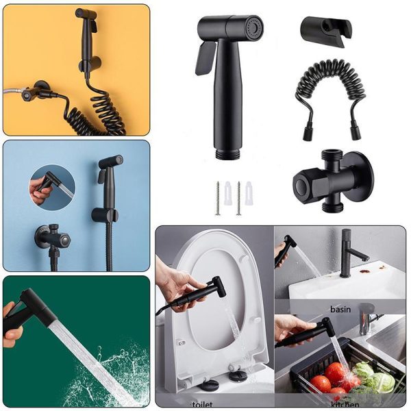 Bathroom Products |   Stainless Steel Portable Bidet Sprayer Cold Bathroom Bidet Faucet Valve Jet Set Ass Shower Enema Black Bathroom Products Bathroom Products