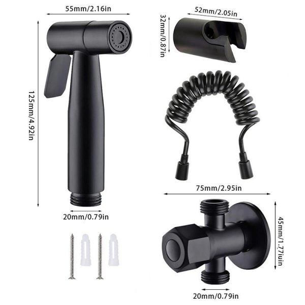 Bathroom Products |   Stainless Steel Portable Bidet Sprayer Cold Bathroom Bidet Faucet Valve Jet Set Ass Shower Enema Black Bathroom Products Bathroom Products