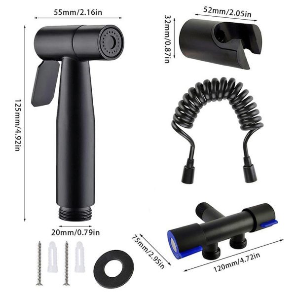 Bathroom Products |   Stainless Steel Portable Bidet Sprayer Cold Bathroom Bidet Faucet Valve Jet Set Ass Shower Enema Black Bathroom Products Bathroom Products