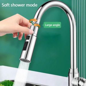 Bathroom Products |   Universal Faucet  Extender 3 Gear Adjustment Faucet Pressurized Shower Rotate Extension Faucet Bathroom Products Bathroom Products