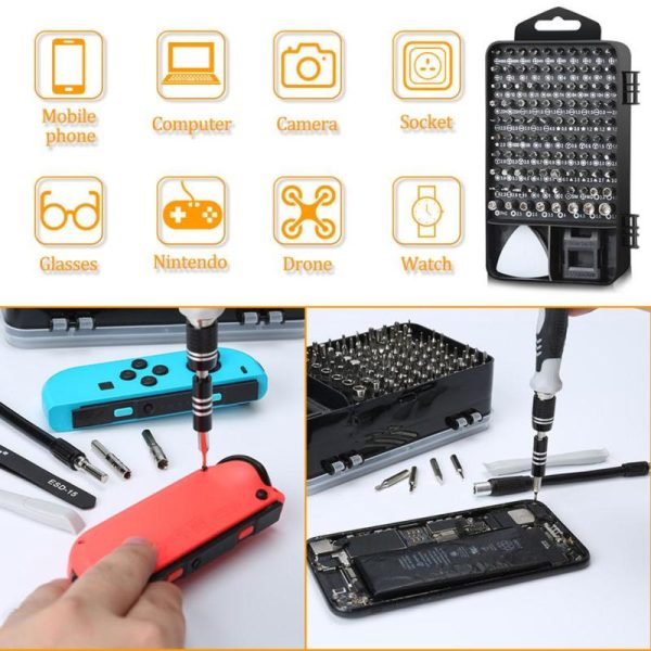 Batteries & Spare Parts |   115 In 1 Screwdrivers Set W/ Magnetic Screw Driver Bit Tool For Phone Watch Batteries & Spare Parts Batteries & Spare Parts