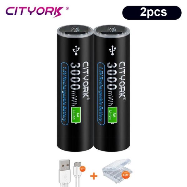 Batteries & Spare Parts |   Cityork 1.5V Aa Lithium Ion Rechargerable Battery Micro Usb Fast Charging Aa Batteri+Usb Cable For Keyboard Remote Control Toy Batteries & Spare Parts Batteries & Spare Parts