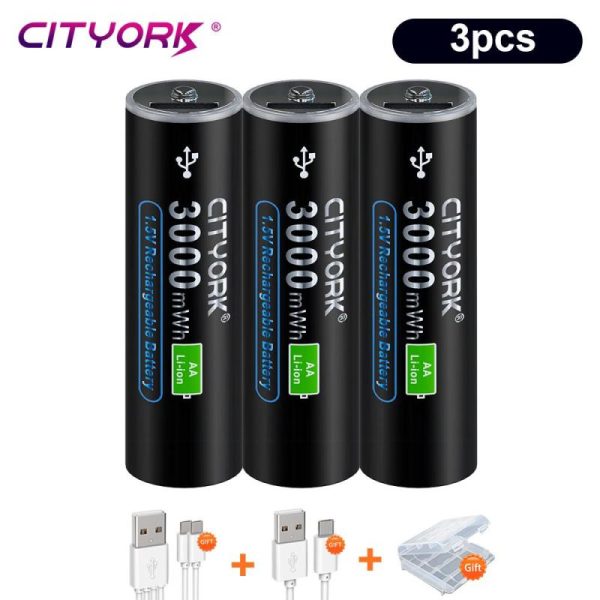 Batteries & Spare Parts |   Cityork 1.5V Aa Lithium Ion Rechargerable Battery Micro Usb Fast Charging Aa Batteri+Usb Cable For Keyboard Remote Control Toy Batteries & Spare Parts Batteries & Spare Parts