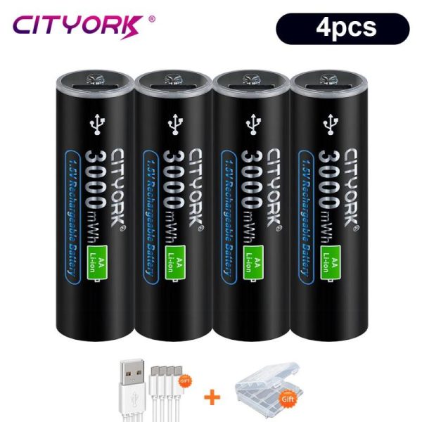 Batteries & Spare Parts |   Cityork 1.5V Aa Lithium Ion Rechargerable Battery Micro Usb Fast Charging Aa Batteri+Usb Cable For Keyboard Remote Control Toy Batteries & Spare Parts Batteries & Spare Parts