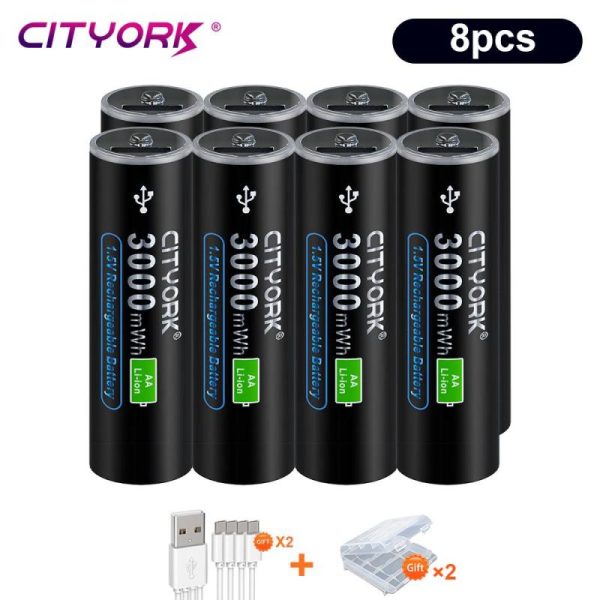 Batteries & Spare Parts |   Cityork 1.5V Aa Lithium Ion Rechargerable Battery Micro Usb Fast Charging Aa Batteri+Usb Cable For Keyboard Remote Control Toy Batteries & Spare Parts Batteries & Spare Parts