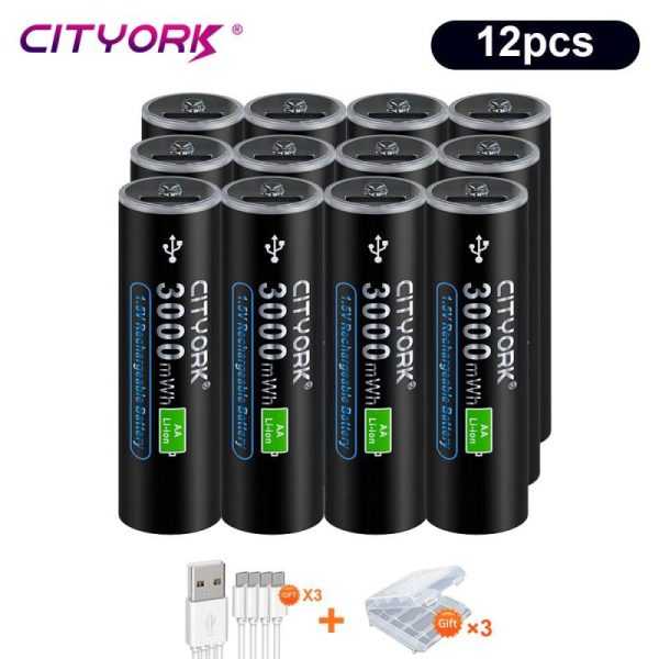 Batteries & Spare Parts |   Cityork 1.5V Aa Lithium Ion Rechargerable Battery Micro Usb Fast Charging Aa Batteri+Usb Cable For Keyboard Remote Control Toy Batteries & Spare Parts Batteries & Spare Parts