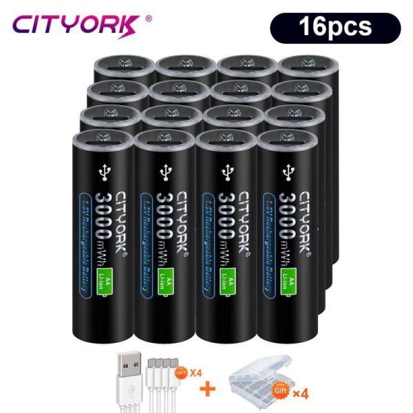 Batteries & Spare Parts |   Cityork 1.5V Aa Lithium Ion Rechargerable Battery Micro Usb Fast Charging Aa Batteri+Usb Cable For Keyboard Remote Control Toy Batteries & Spare Parts Batteries & Spare Parts