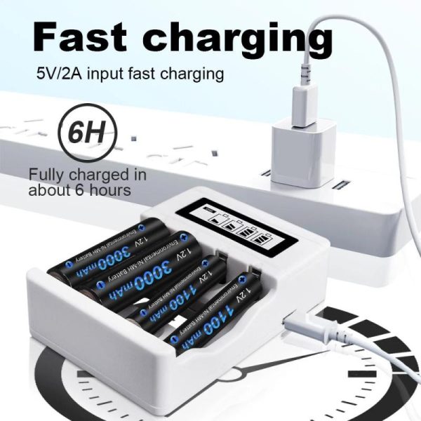 Batteries & Spare Parts |   Cityork Aa Battery Nimh Aa 3000Mah 1.2V 2A Ni-Mh Aa Rechargeable Battery  With 1.2V Usb Aa Aaa Battery Charger Batteries & Spare Parts Batteries & Spare Parts