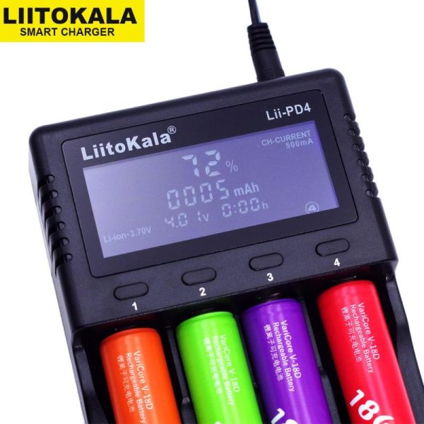 Batteries & Spare Parts |   Liitokala Lii-Pd4 Lcd Nimh Liion Battery  2A Output Charger For 3.7V 18650  21700 26650 1.2V Aa Aaa Batteries & Spare Parts Batteries & Spare Parts