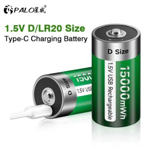 Batteries & Spare Parts |   Palo 1.5V D Size Rechargeable Battery Type-C Usb Charging D R20 Lr20 Li-Ion Batteries Battery For Heater Gas Stove Batteries & Spare Parts Batteries & Spare Parts