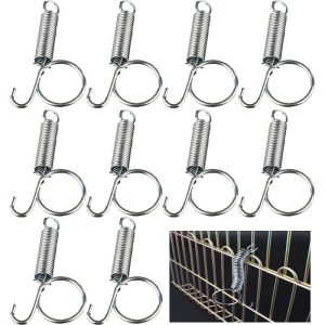 Birds |   10 Pcs Spring Cage Latch Multifunctional Cage Door Spring Hook Metal Finger Spring Latch Hook For Fixing Pet Cage Door Birds Birds