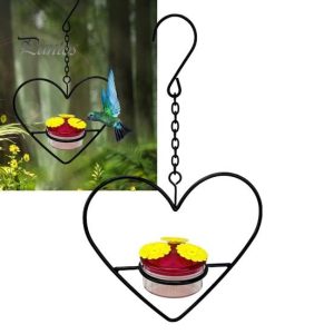 Birds |   1/3 Pcs Detachable Hummingbird Feeder Hanging Hook Heart Shape Stable Fake Flower Decor Attract Birds Widened Mouth For Easy Cleaning Leakproof Small Birds Birds