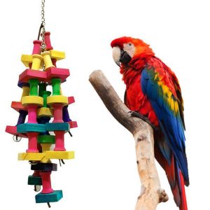 Birds |   Building Blocks Toys For Small, Medium And Large Parrots, Pet Rainbow Bite String Toys, Chewing Toy For Birds Birds Birds