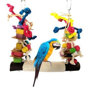 Birds |   Parrot Chew Toy Bird Perch Leather Colorful Building Block Cotton Rope Big Swing For Pet Bird Birds Birds