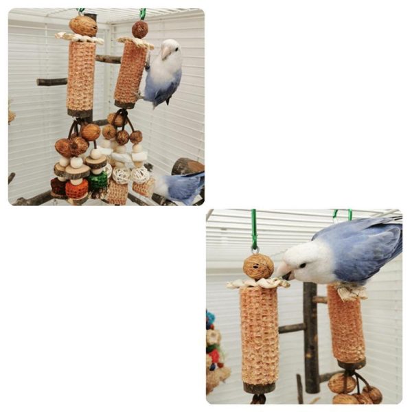 Birds |   Parrot Hanging Chewing Toys Corn Cob Rattan Ball Molar Treats Toy Bird Cage Accessories For Relieve Birds Birds