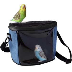 Birds |   Parrot Travel Cage Bird Carrier Lightweight Small Animals Pet Carrier Good Ventilation Mesh Top Clear View Window Birds Birds